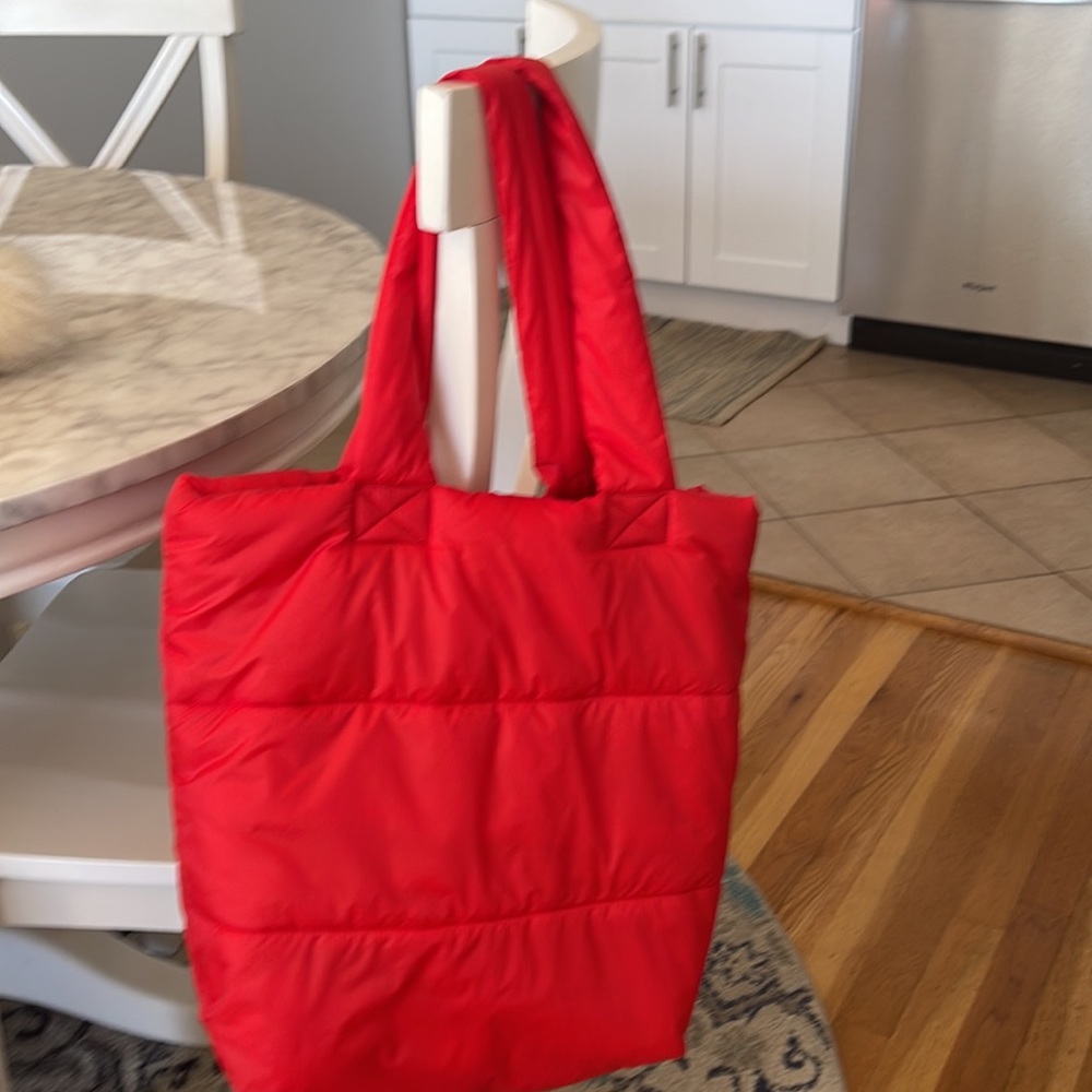 Cute puffy red tote bag! Nordstrom.